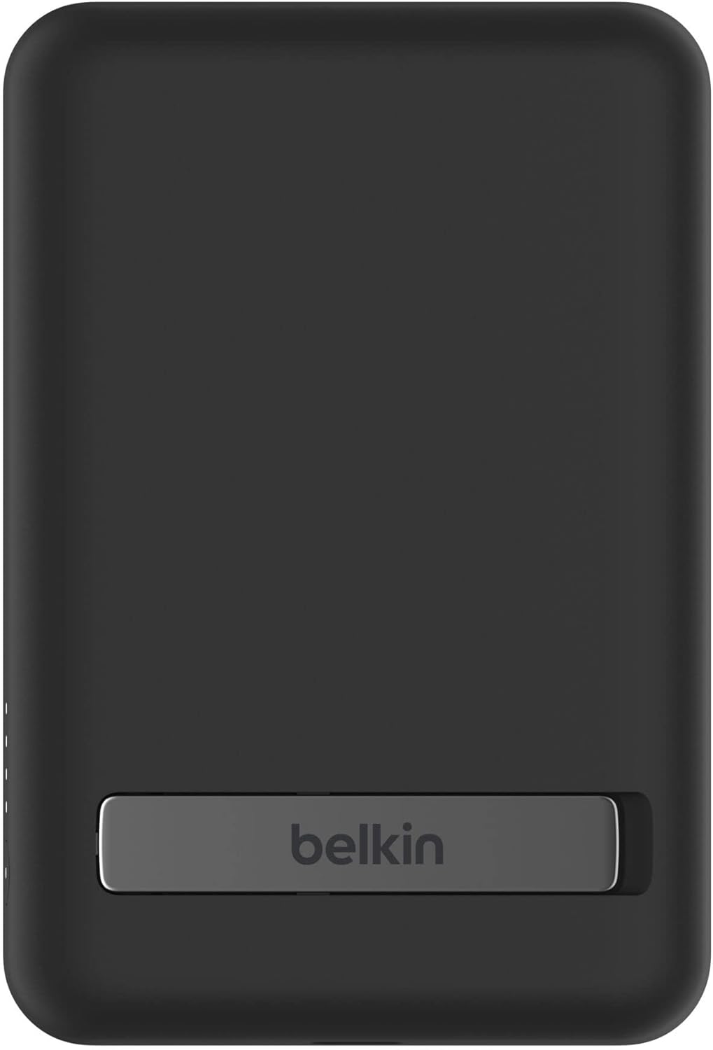 Belkin Batterie externe sans fil magnétique 5000mAh, Chargeur portable compatible MagSafe et charge Pass-Through, sortie 7,5W, entrée 10W et béquille, Compatible avec les iPhone 15, 14, 13, 12, Noir